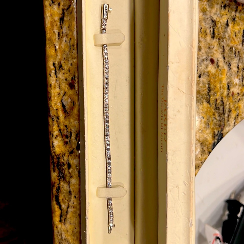 Three carat  diamond tennis bracelet, rhodium